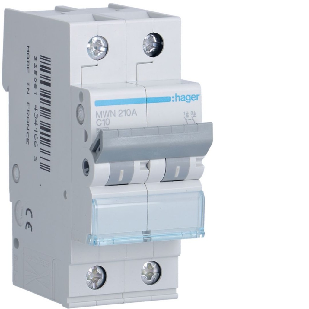 Hager - Disjoncteur 2p 10 A test
