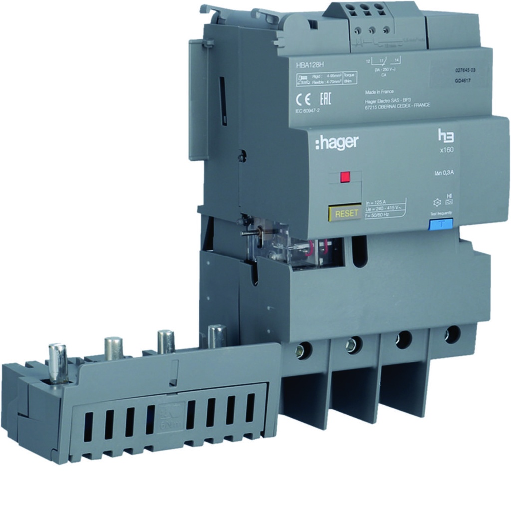 Hager - BLOC DIFF. ÉLEC. X160 4P 160A IDN RÉGL.