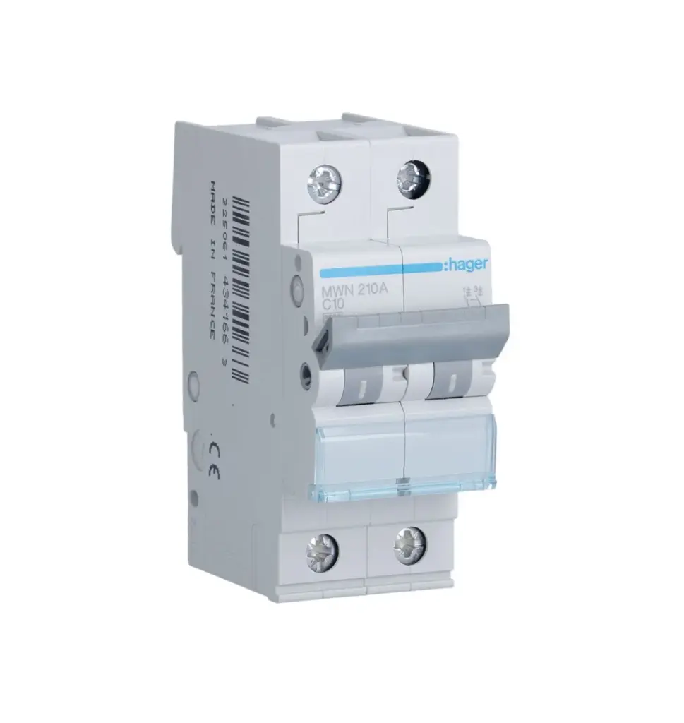 Hager - DISJONCTEUR-3KA-C-2P-10A