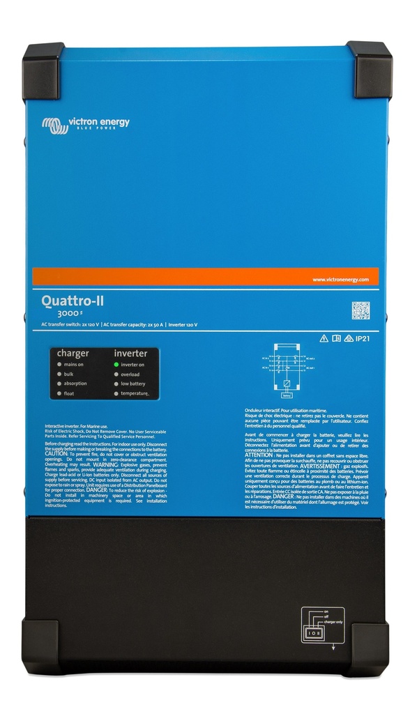 Victron Quattro-II 12/3000/120-50/50 2x120V 