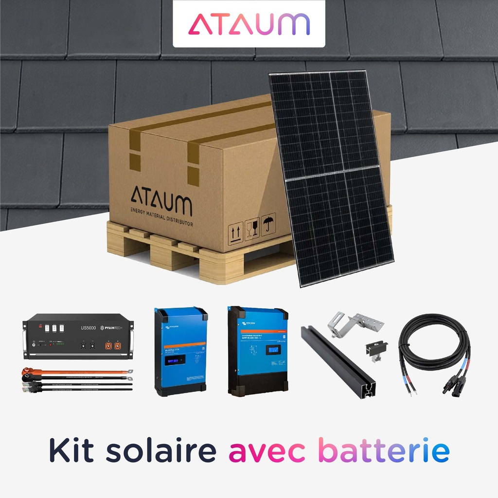 Kit Off-grid 10 kVA - 19,2 kWh - Tuile - Monophasé