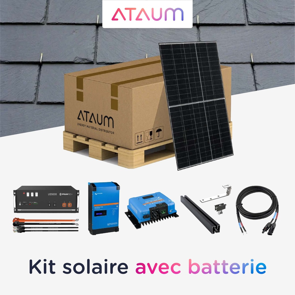 Kit Solaire 3,5 kWc - 4,8 kWh - Ardoise - Triphasé