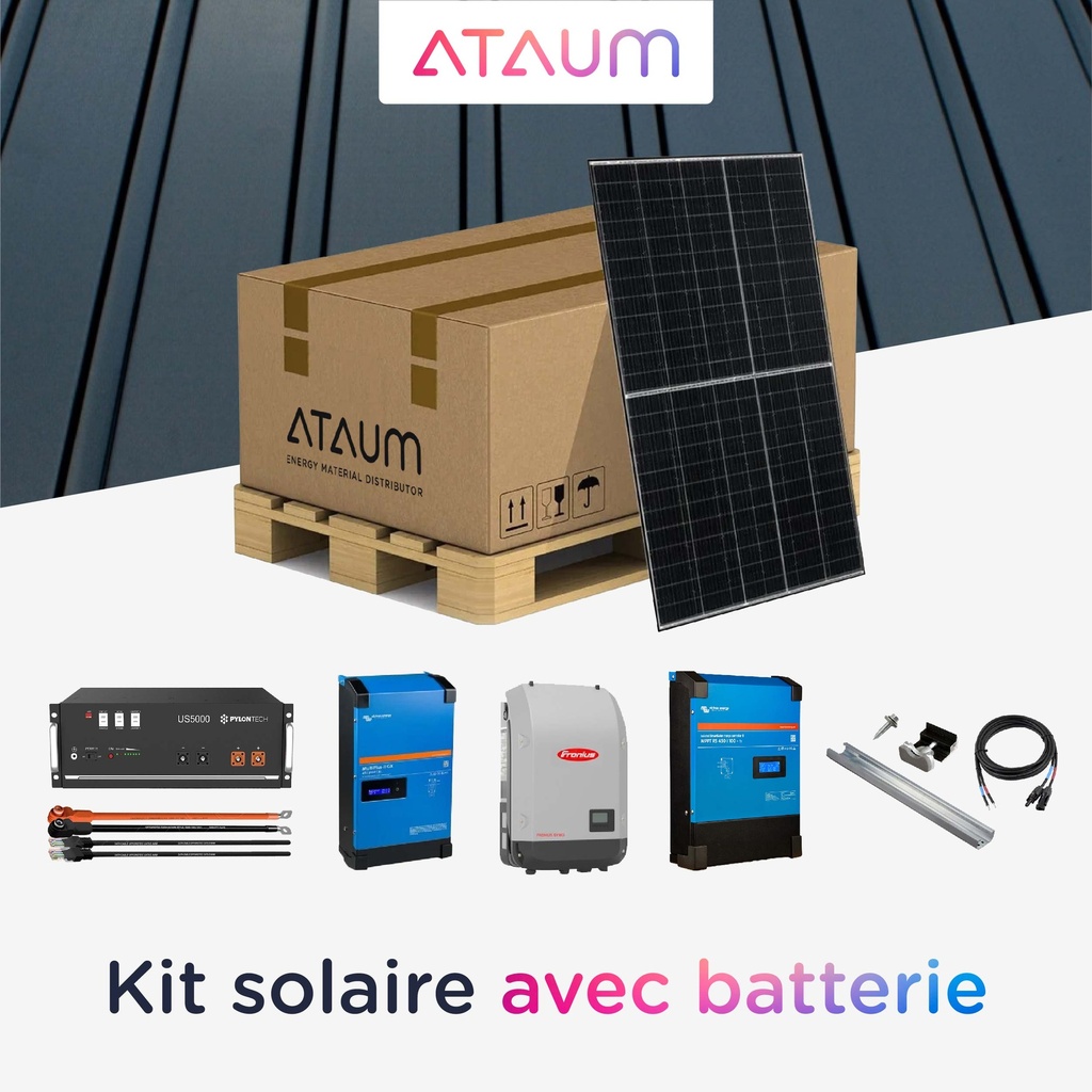 Kit Solaire 13,2 kWc - 14,4 kWh - Tôle - Monophasé