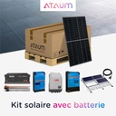 Kit Solaire 13,2 kWc - 14,4 kWh - Toiture Plate - Monophasé