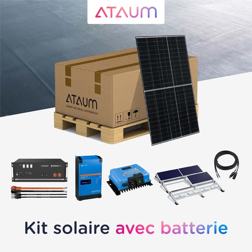 [10ab392] Kit Solaire 3,4 kWc - 4,8 kWh - Toiture Plate - Triphasé 400