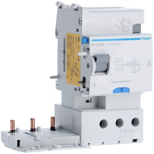 [HBA160H] Hager - BLOC Différentiel ÉLEC. X160 3P 160A IDN RÉGL.