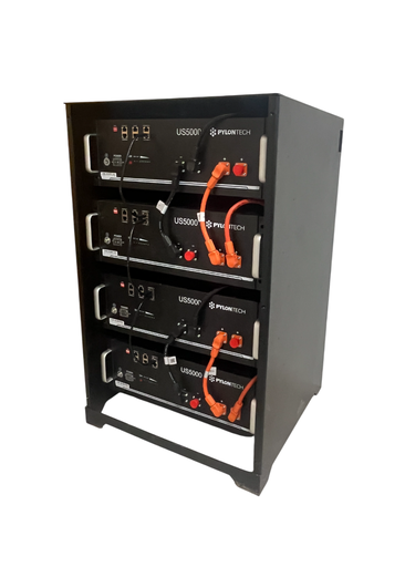 [Rac-4,8] Ataum Armoire rack noir pour 4 batteries lithium 19" Pylontech US5000