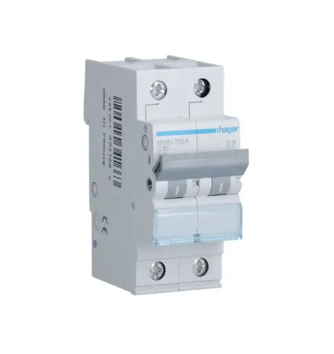 [MWN210A] Hager - DISJONCTEURONCTEUR-3KA-C-2P-10A