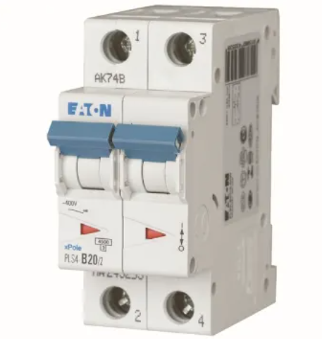 Disjoncteur EATON - 2P 20A - Courbe C - 4,5kA