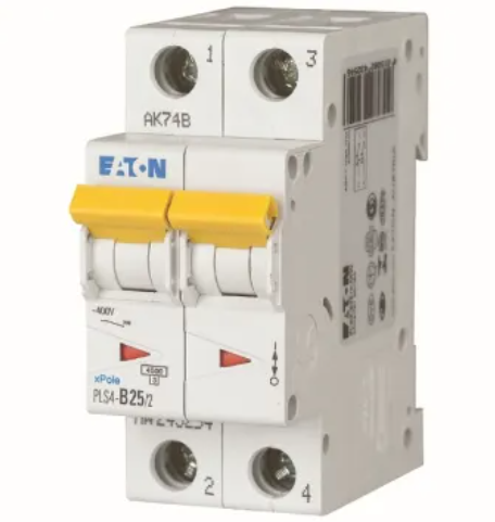 Disjoncteur EATON - 2P 25A - Courbe C - 4,5kA