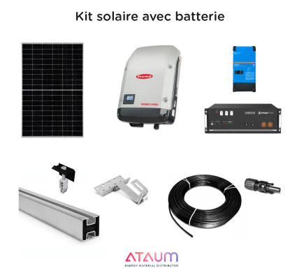 Kit solaire 3,4 kWc - Avec batterie 4,8 kWh - Monophasé - Tuile