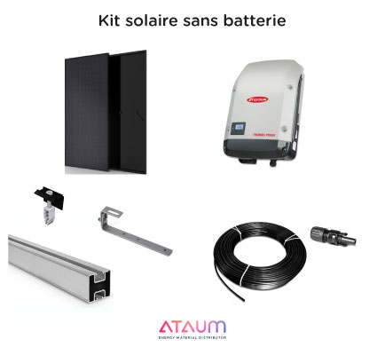 Kit solaire 3,4 kWc - Sans batterie - Monophasé - Ardoise